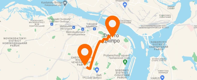 Route Appolo — city center — вертикальное расположение