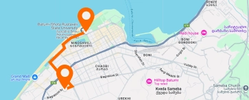 Route to Shota Rustaveli University — вертикальное расположение