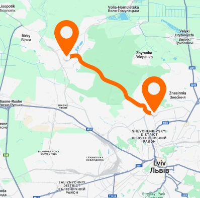 Bryukhovychi — Spartak Mall — horizontal layout