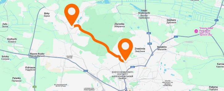 Bryukhovychi — Spartak Mall — vertical layout