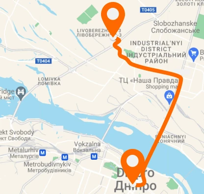 Route Karavan — city center — горизонтальное расположение