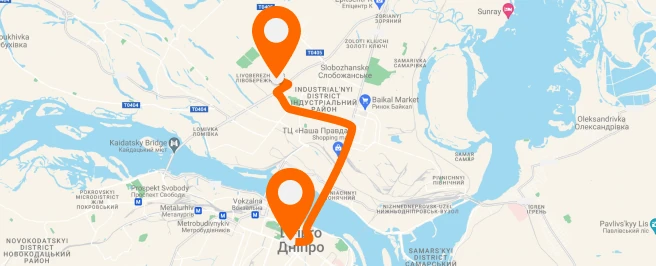 Route Karavan — city center — вертикальное расположение