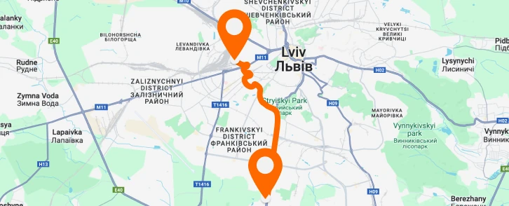 Bus station — Lviv railway station — vertical layout