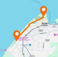 Path from Orbi Beach Tower to Alphabet Tower — горизонтальное расположение