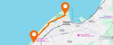 Path from Orbi Beach Tower to Alphabet Tower — вертикальное расположение